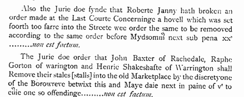 Inhabitants of Manchester, Lostock and Rumworth, and Hulton (near Bolton)
 (1605)