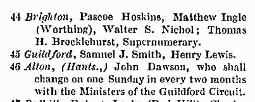 Wesleyan Ministers
 (1867)