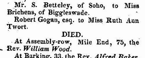 Deaths in London
 (1822)