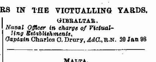 Officers of the Royal Navy Victualling Yards
 (1898)