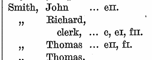 Inhabitants of Hertfordshire
 (1702-1732)