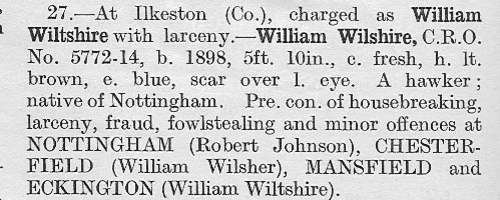 In police custody at Wirksworth in Derbyshire
 (1923)