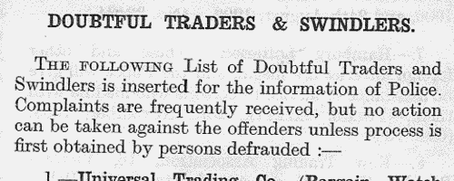 Swindlers and dubious traders
 (1923)