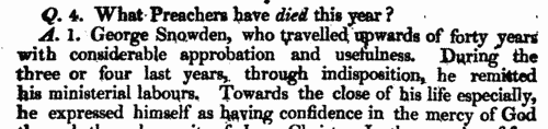 Obituaries of Wesleyan Methodist ministers
 (1812-1813)