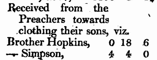 Wesleyan Methodist preachers clothing their sons at school at Kingswood
 (1807-1808)