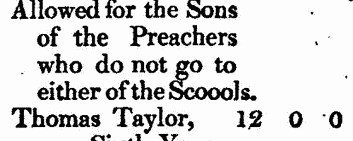 Sons of Wesleyan Methodist preachers
 (1807-1808)