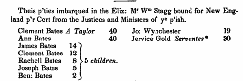 Masters of ships carrying English emigrants to New England
 (1632-1637)