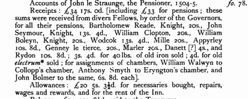 Lawyers and officers of Lincoln's Inn
 (1422-1586)