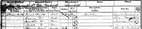 Inhabitants of Newington in Surrey
 (1851)