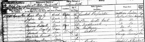 Inhabitants of Newington in Surrey
 (1851)