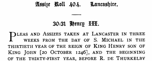 Lancashire Assizes
 (1202-1285)