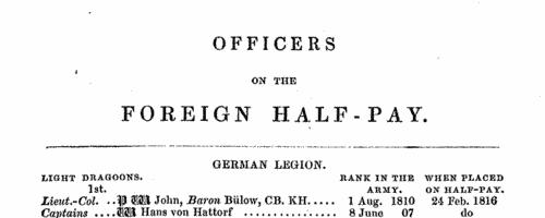 Retired officers of the British Army
 (1840)