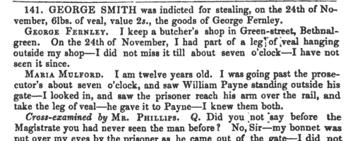 London and Middlesex crimes tried at the Central Criminal Court: victims and witnesses
 (1836)