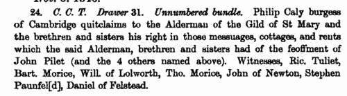 Inhabitants of Cambridge
 (1298-1389)