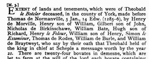 Yorkshire Inquisitions 
 (1275-1295)