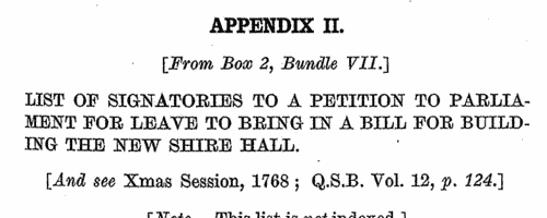 Petitioners for a new Shire Hall for Hertford (1768)