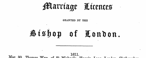 London Marriage Allegations
 (1611-1660)