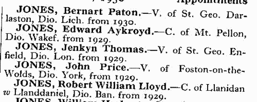 Appointments of Anglican clergy
 (1930)