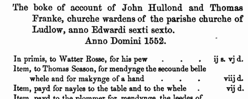 Inhabitants of Ludlow in Shropshire
 (1540-1574)