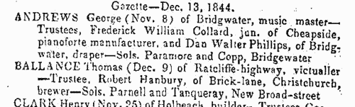 Assignments of bankrupts' estates in England and Wales
 (1845)