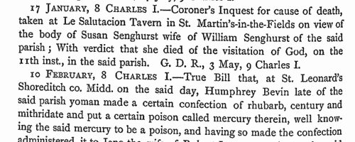 Speakers of sedition in Middlesex
 (1625-1666)