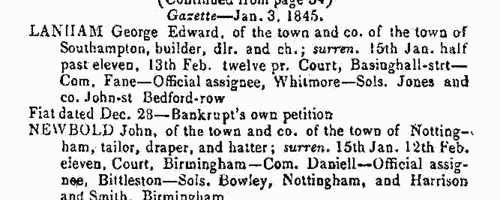 Bankrupts in England and Wales
 (1845)