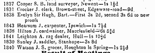 Dividends of insolvents' estates in England and Wales
 (1845)