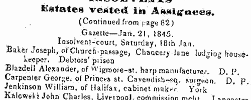 Insolvents in England and Wales
 (1845)