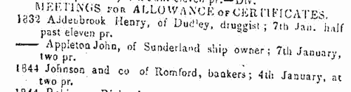 Bankrupts in England and Wales petitioning for discharge
 (1845)