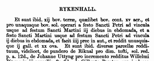 Tenants of the Bishopric of Durham
 (1345)