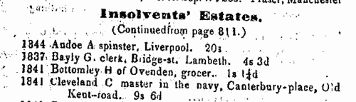 Dividends of insolvents' estates in England and Wales
 (1847)