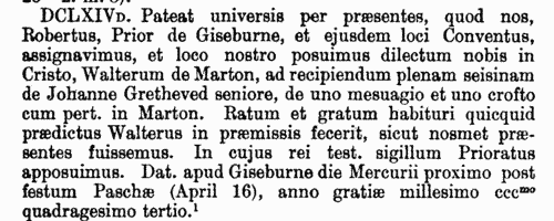 Guisborough Cartulary
 (1119-1300)