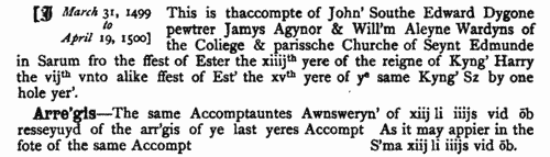 Inhabitants of Salisbury
 (1443-1704)