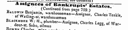 Assignees of bankrupts' estates in England and Wales
 (1846)