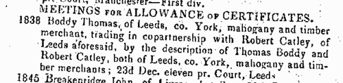 Bankrupts in England and Wales petitioning for discharge
 (1846)