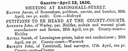 Insolvents in England and Wales
 (1850)