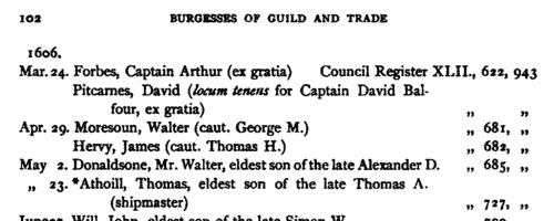 Merchants and traders in Aberdeen
 (1399-1631)