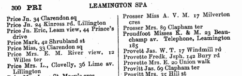 Inhabitants of Leamington Spa
 (1953)