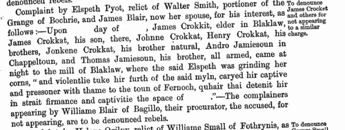 Scottish litigants, rebels and cautioners
 (1592-1599)