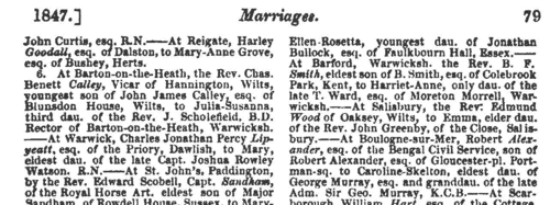 Deaths, Marriages, News and Promotions
 (1847)