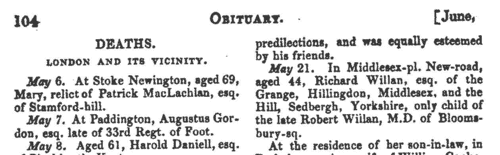 Deaths, Marriages, News and Promotions (1847)