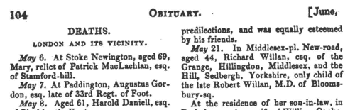 Deaths, Marriages, News and Promotions
 (1847)