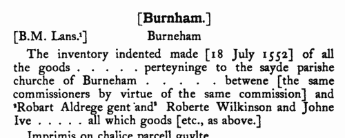 Churchwardens and other parishioners in Buckinghamshire
 (1552)