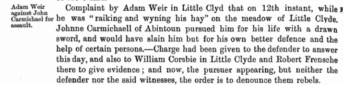 Scottish litigants, rebels and cautioners
 (1610-1613)