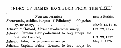 Scottish litigants, rebels and cautioners: excluded names
 (1569-1578)