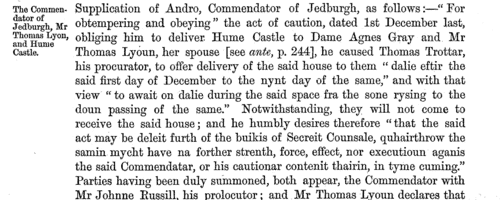 Scottish litigants, rebels and cautioners
 (1578-1585)