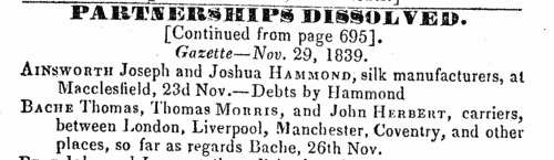 Dissolutions of Partnerships (1840)