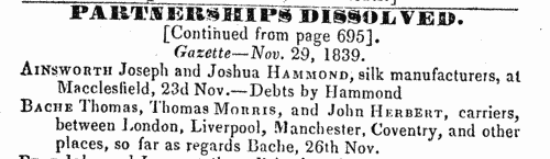 Dissolutions of Partnerships
 (1840)