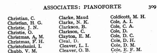 Fellows of the Trinity College of Music
 (1929)