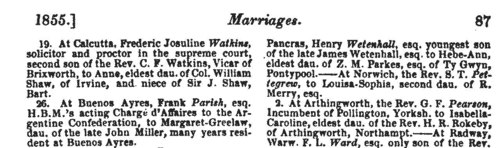 Deaths, Marriages, News and Promotions
 (1855)